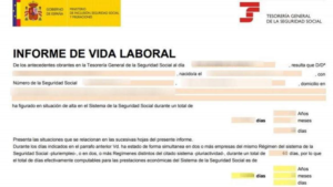 Informe de Vida laboral - documentul care atestă munca în Spania