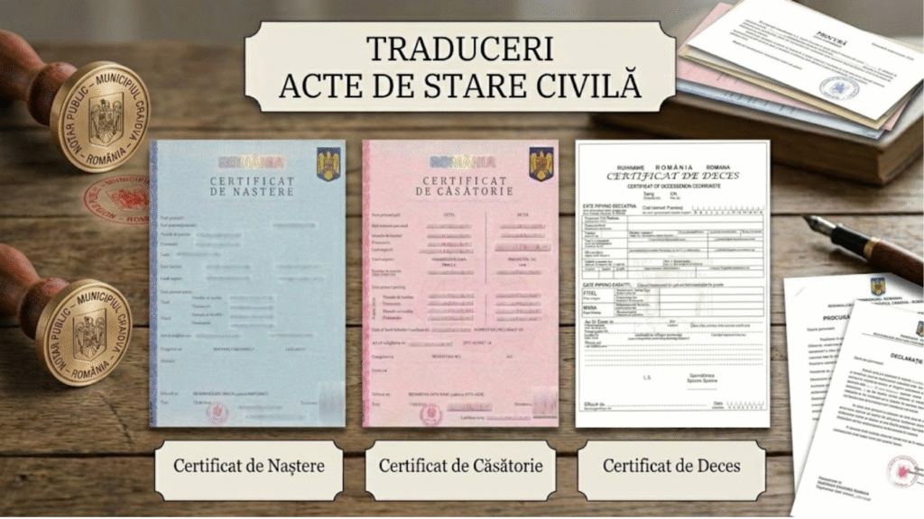 Traduceri acte de stare civilă
