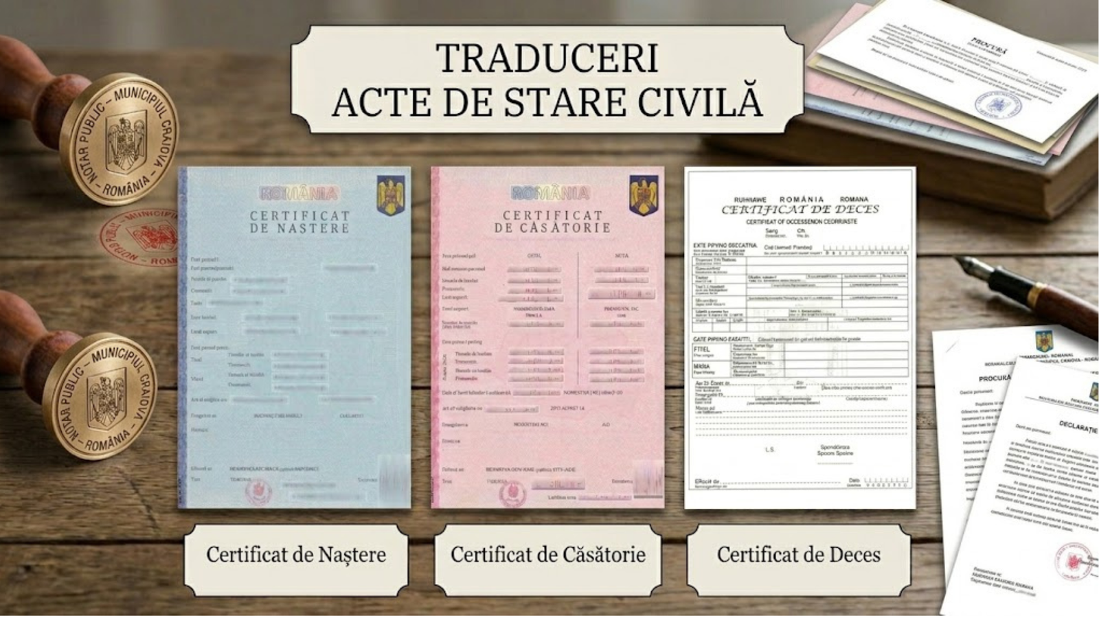 Traduceri acte de stare civilă